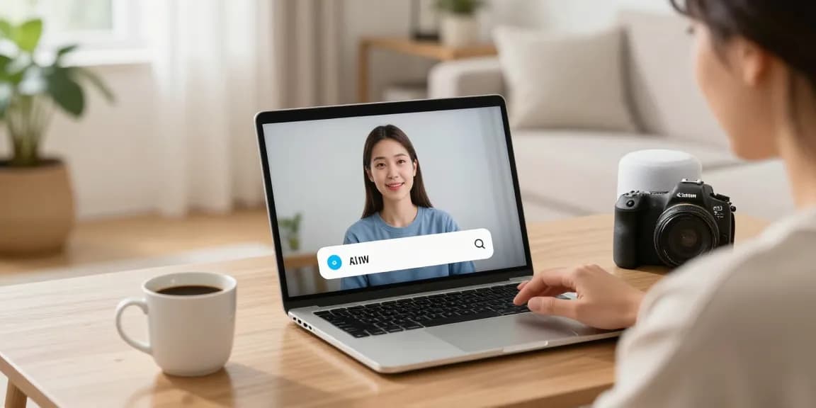Interactive session with crushon AI chatbot on a sleek laptop in a cozy home setting.
