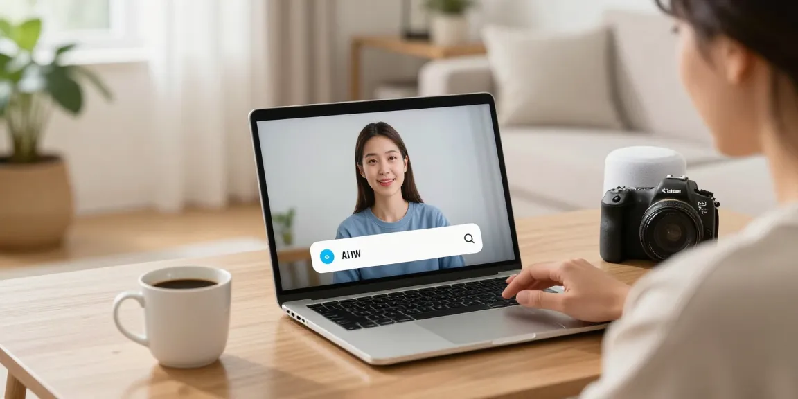 Interactive session with crushon AI chatbot on a sleek laptop in a cozy home setting.